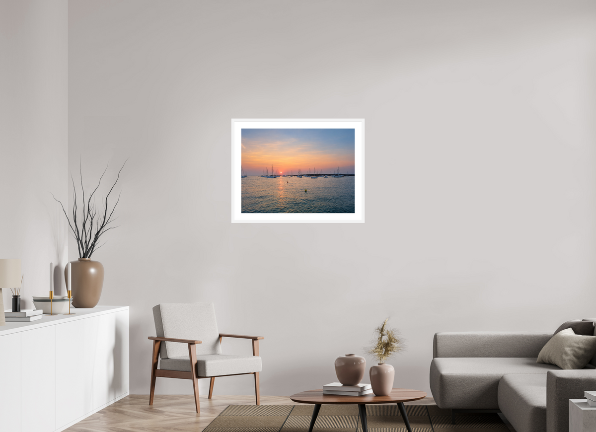80 x 60 cm, Fineartprint im Rahmen - weiß Anchored in Light