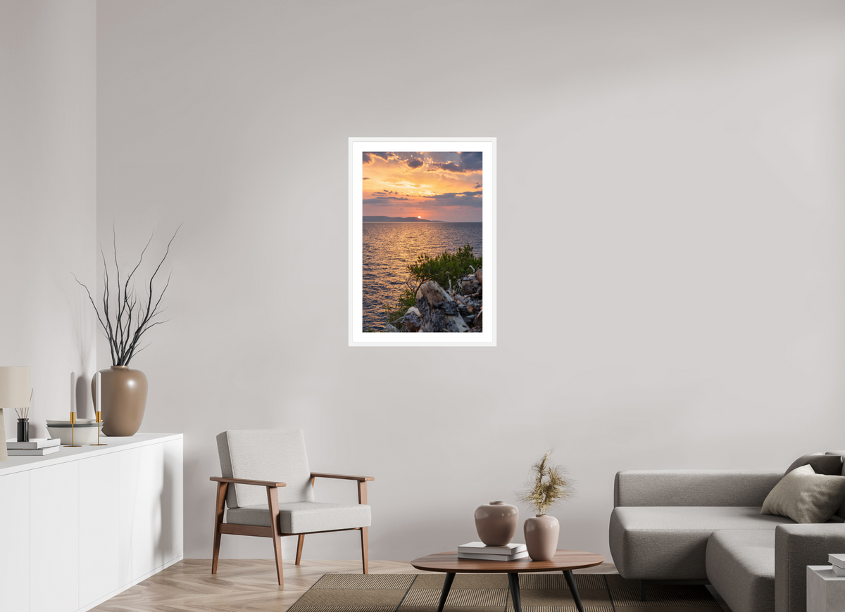 60 x 90 cm, Fineartprint im Rahmen - weiß Last Lights