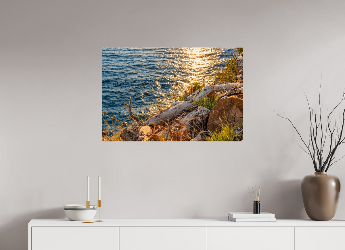 90 x 60 cm, Photo Print Under Acrylic Glass Coastal Golden Light