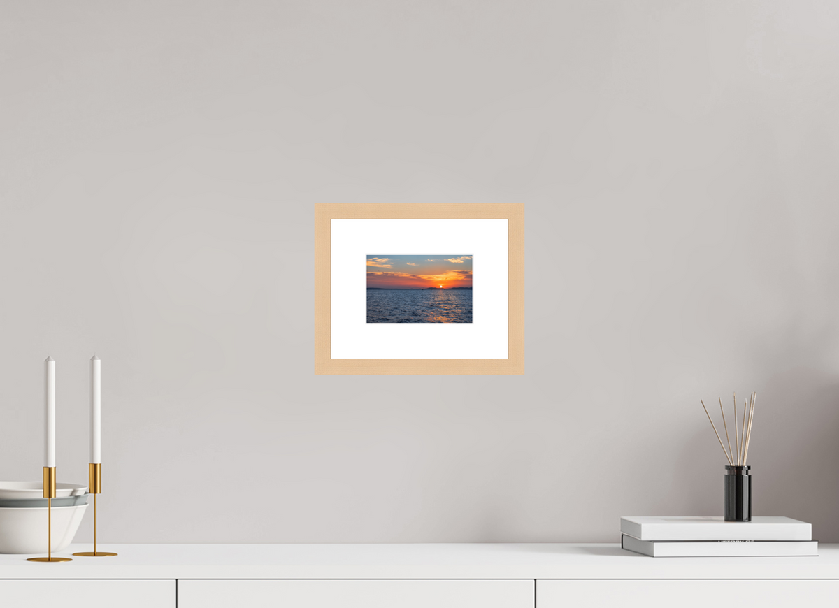 15 x 10 cm, Fineartprint im Rahmen - natur Mediterranean Afterglow – Mallorca