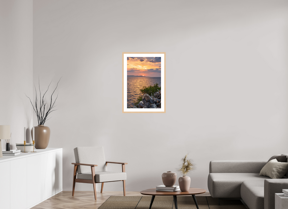 50 x 75 cm, Fineartprint im Rahmen - natur Last Lights