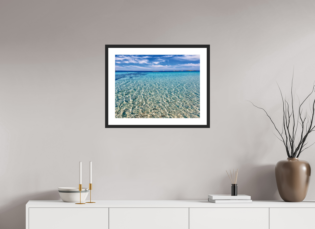 60 x 45 cm, Fineartprint im Rahmen -  schwarz Crystal Shallows