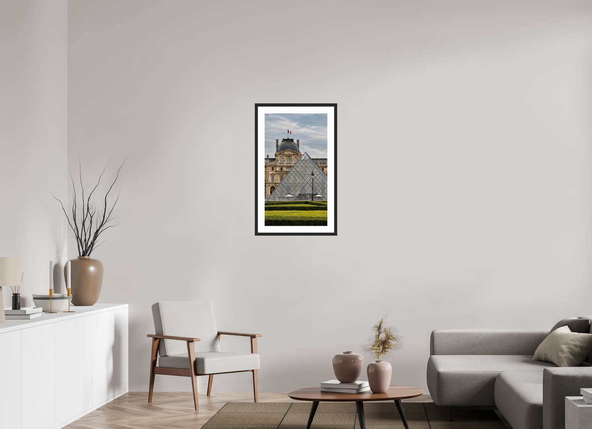 45 x 80 cm, Fineartprint im Rahmen - schwarz Louvre