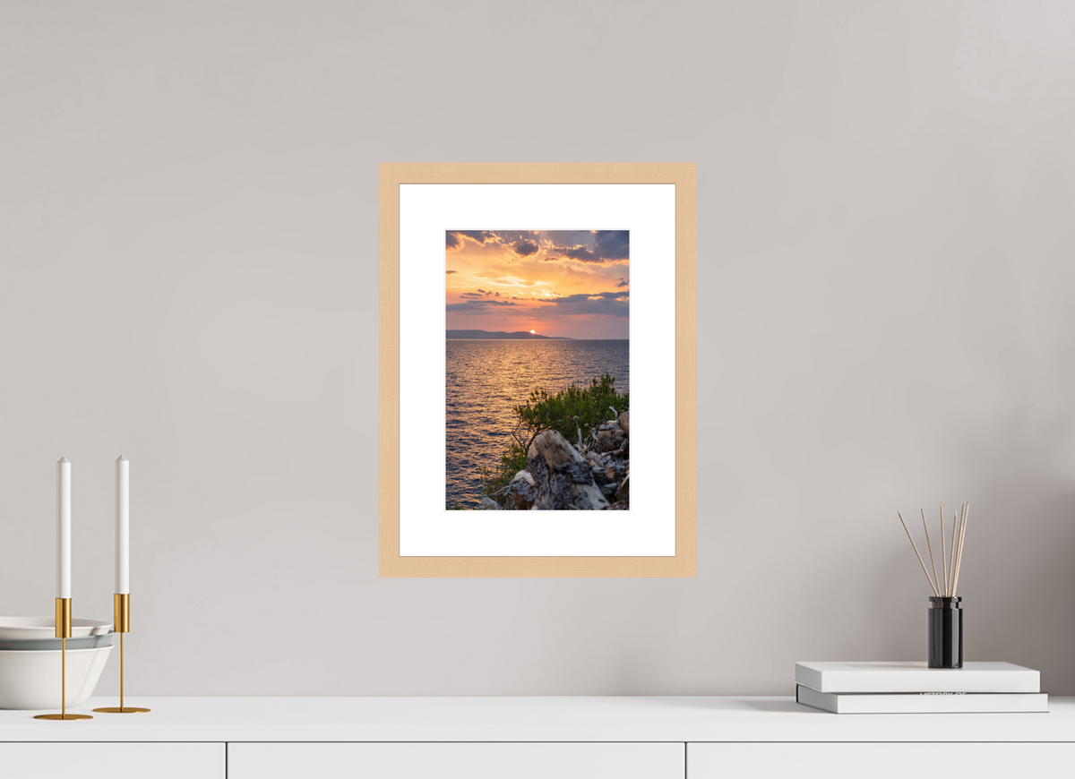 20 x 30 cm, Fineartprint im Rahmen - natur Last Lights