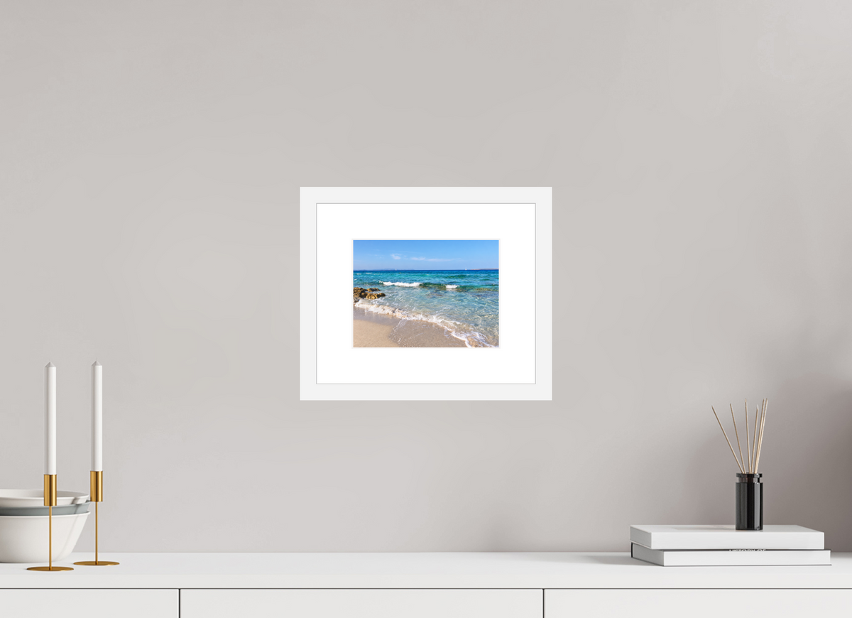 20 x 15 cm, Fineartprint im Rahmen - weiß Turquoise Whispers