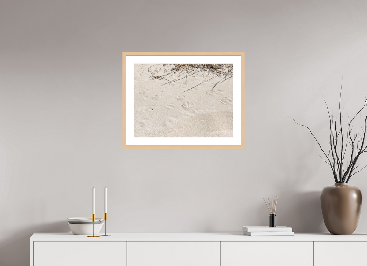 60 x 45 cm, Fineartprint im Rahmen - natur Traces in the Sand