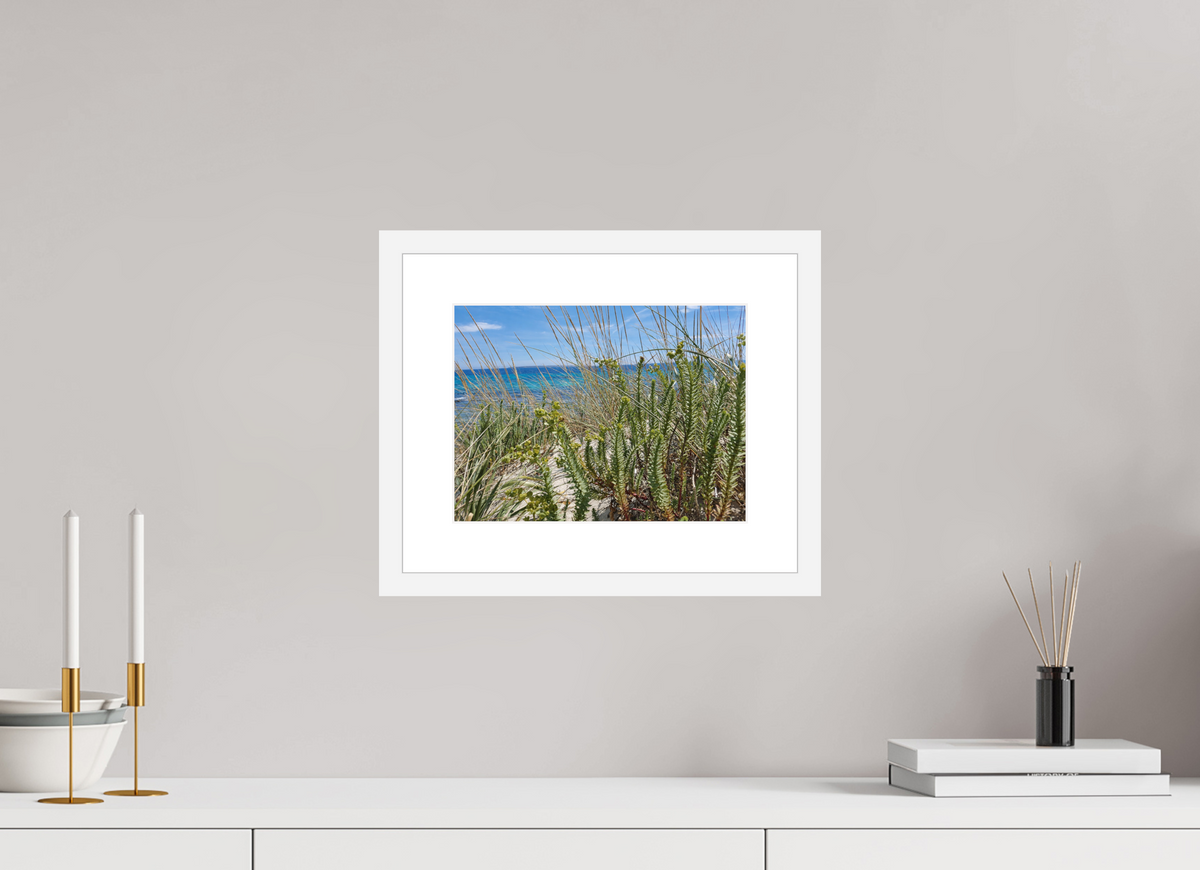 28 x 21 cm, Fineartprint im Rahmen - weiß Wild Coastal Grace