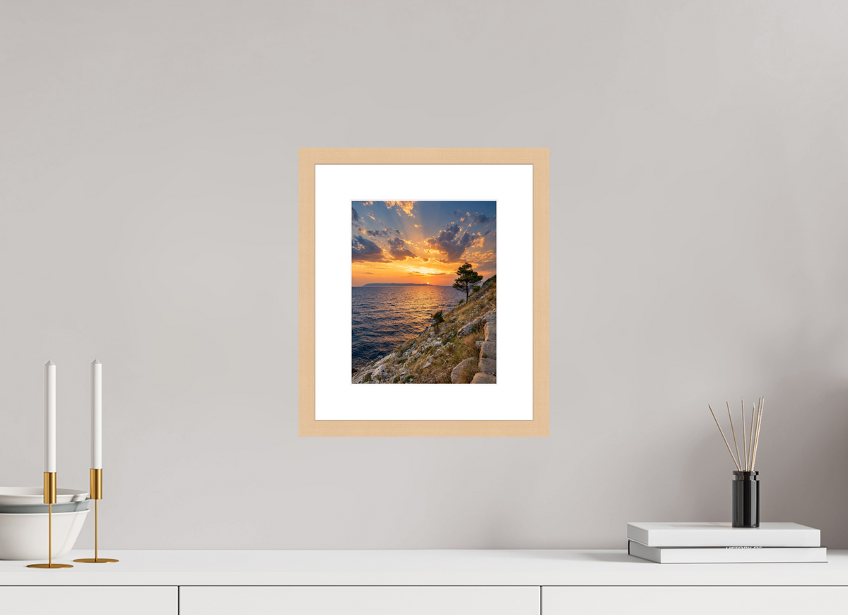 20 x 25 cm, Fineartprint im Rahmen - natur Adriatic Afterglow