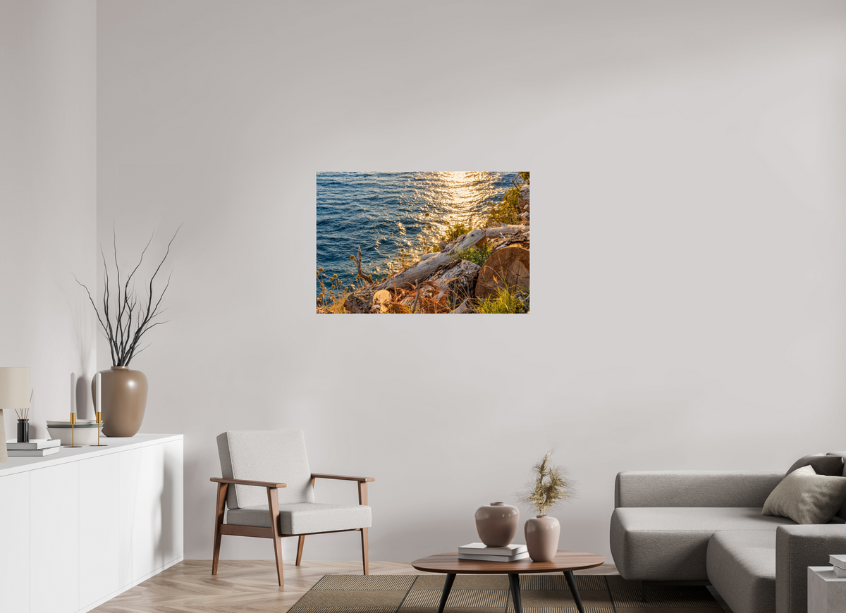 105 x 70 cm, Photo Print Under Acrylic Glass Coastal Golden Light