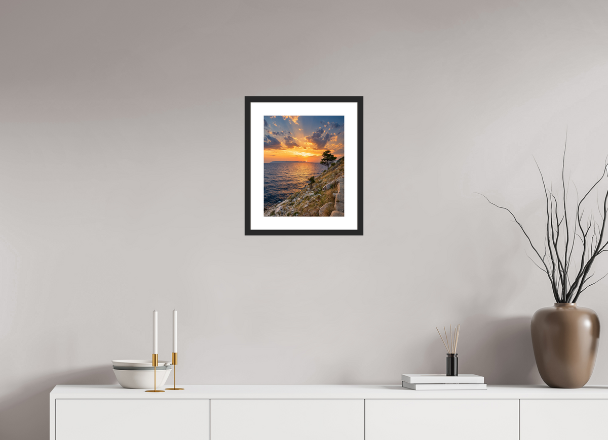 30 x 37,5 cm, Fineartprint im Rahmen - schwarz Adriatic Afterglow