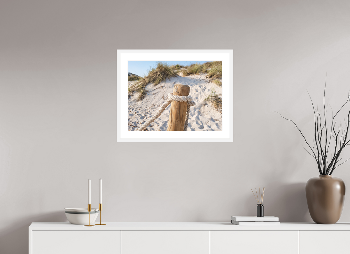 60 x 45 cm, Fineartprint im Rahmen - weiß Dune Stillness