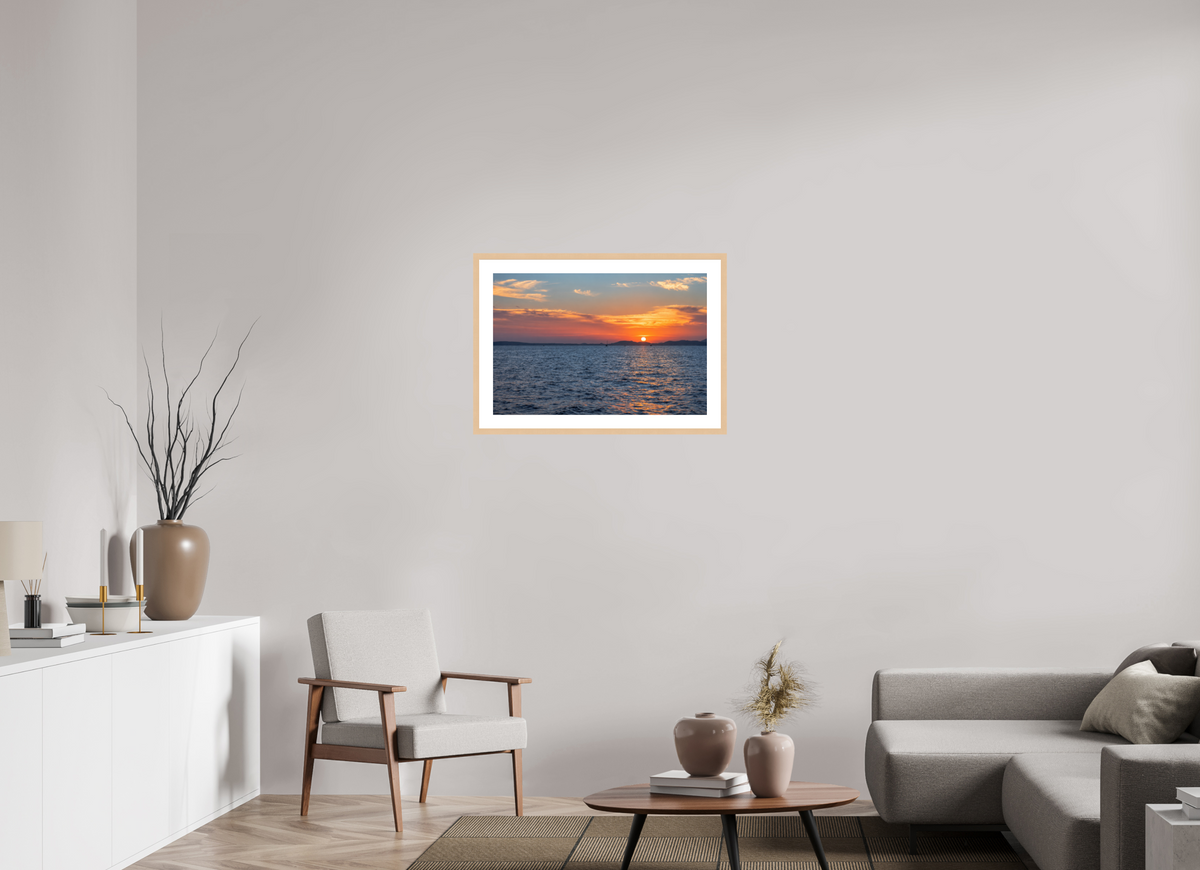 75 x 50 cm, Fineartprint im Rahmen - natur Mediterranean Afterglow – Mallorca