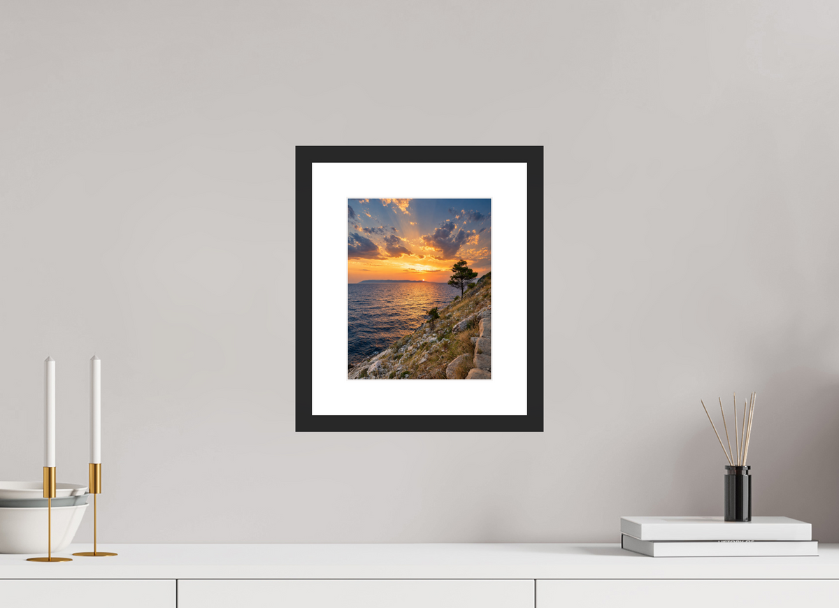20 x 25 cm, Fineartprint im Rahmen - schwarz Adriatic Afterglow