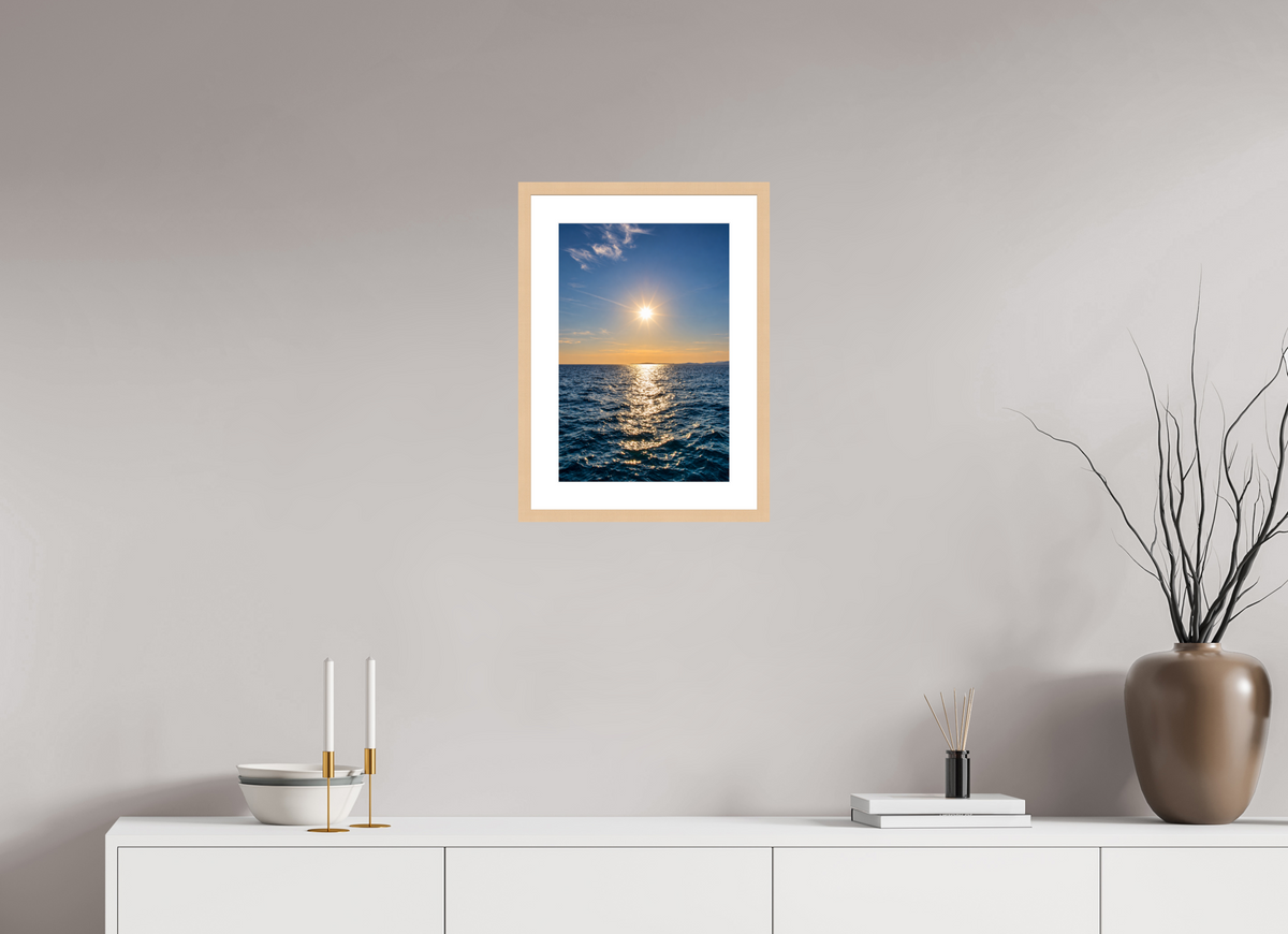 30 x 45 cm, Fineartprint im Rahmen natur Path of Light
