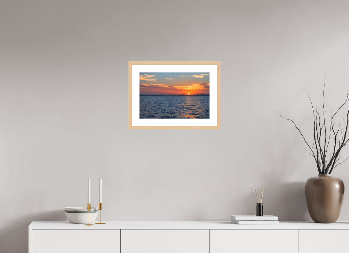 45 x 30 cm, Fineartprint im Rahmen - natur Mediterranean Afterglow – Mallorca