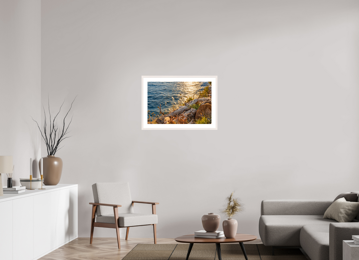 75 x 50 cm, Fineartprint - weiß Coastal Golden Light