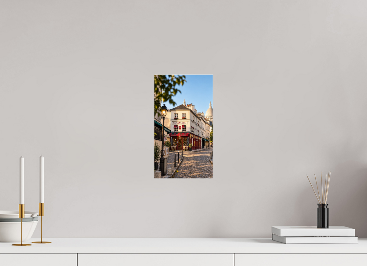 18 x 32 cm, Photo Print Under Acrylic Glass Le Consulat – A Moment in Montmartre