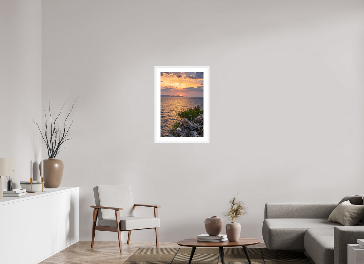 50 x 75 cm, Fineartprint im Rahmen - weiß Last Lights