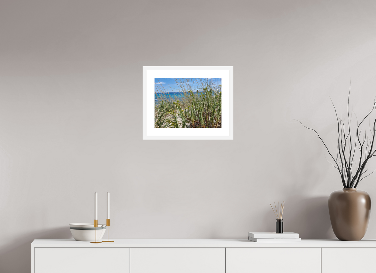 40 x 30 cm, Fineartprint im Rahmen - weiß Wild Coastal Grace