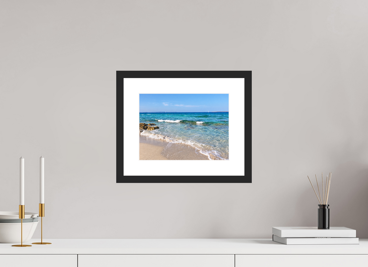 28 x 21 cm, Fineartprint im Rahmen - schwarz Turquoise Whispers