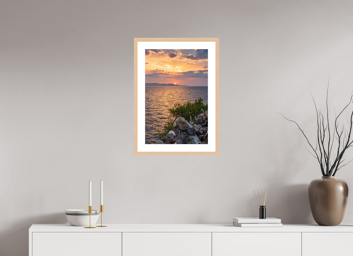 40 x 60 cm, Fineartprint im Rahmen - natur Last Lights