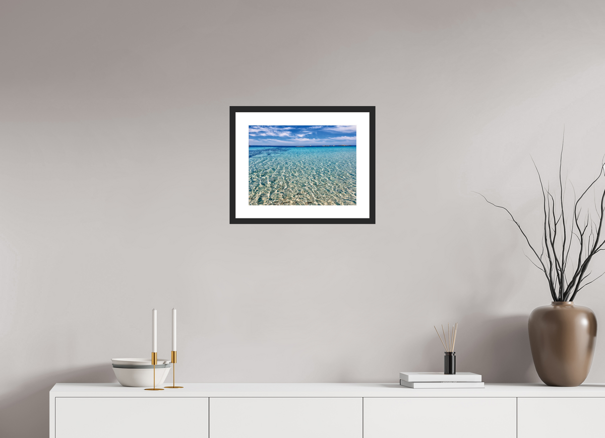 40 x 30 cm, Fineartprint im Rahmen -  schwarz Crystal Shallows