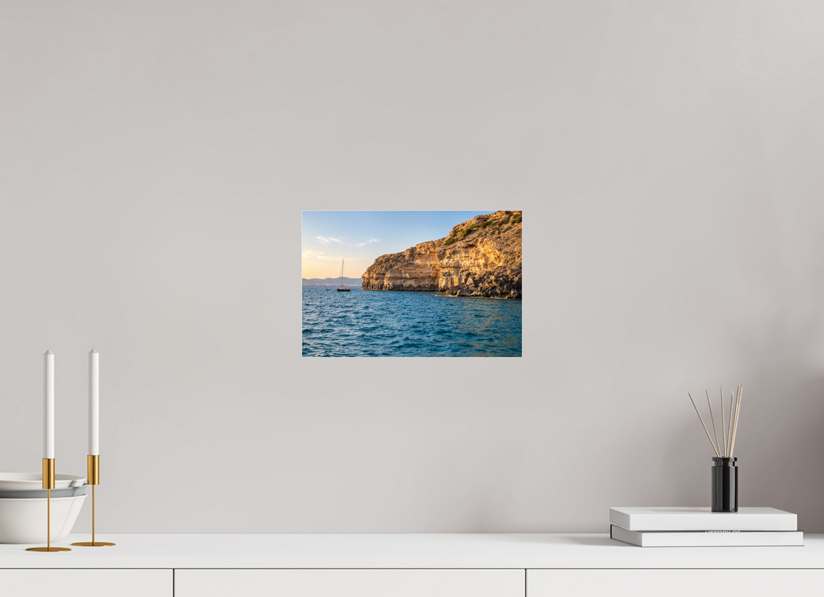30 x 20 cm, Photo Print Under Acrylic Glass Golden Cala – Mallorca
