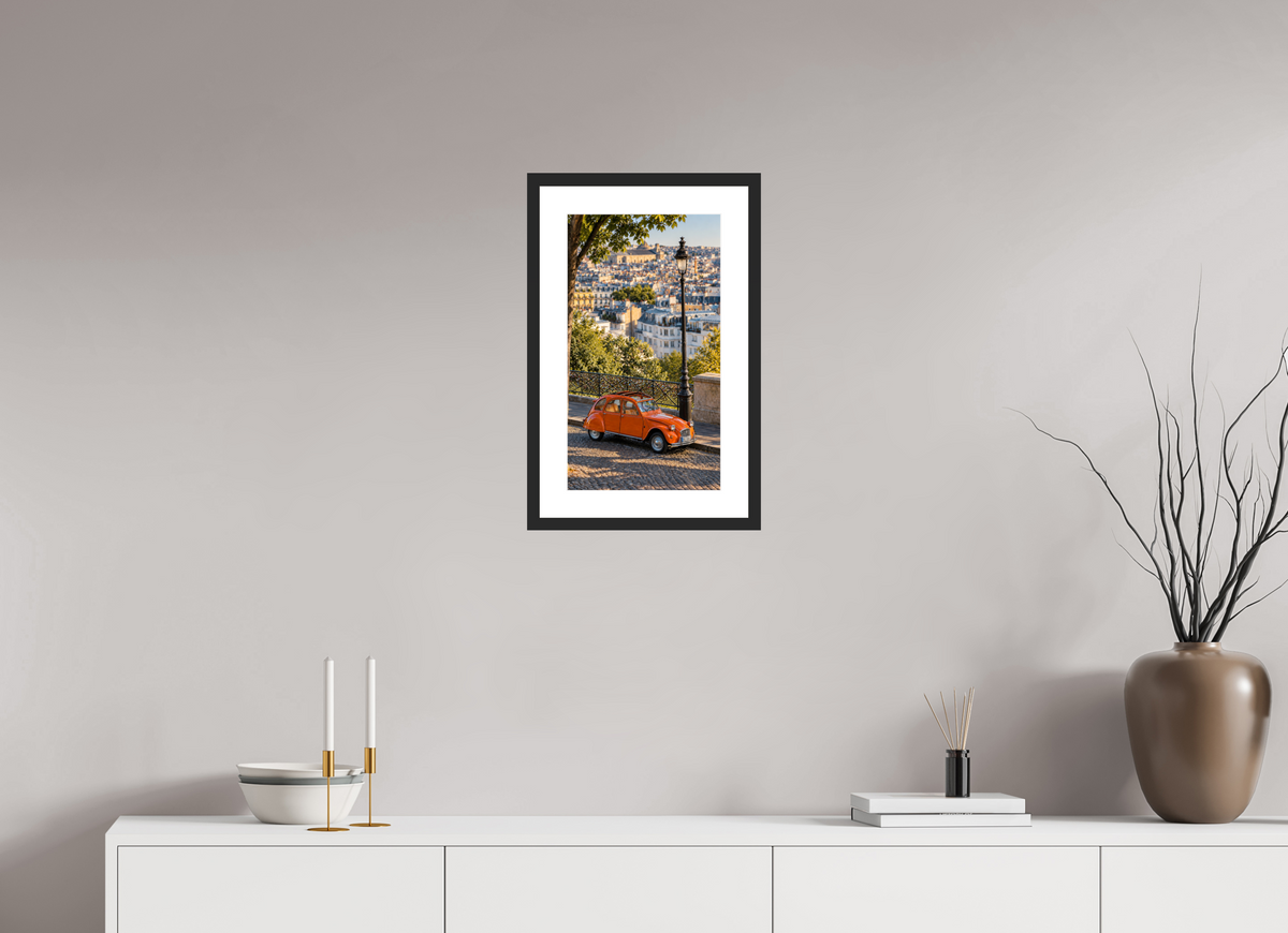 27 x 48 cm, Fineartprint im Rahmen – Schwarz Paris in Motion