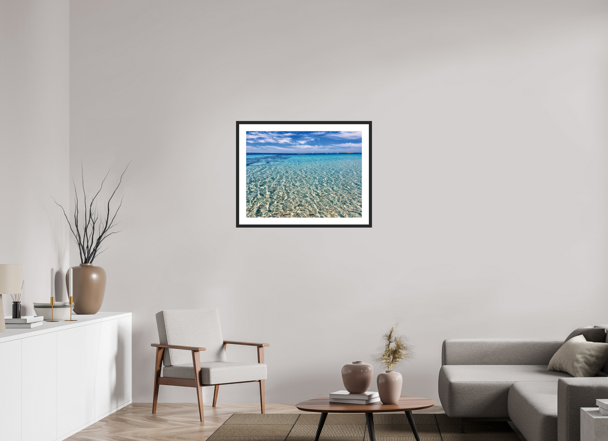 80 x 60 cm, Fineartprint im Rahmen -  schwarz Crystal Shallows
