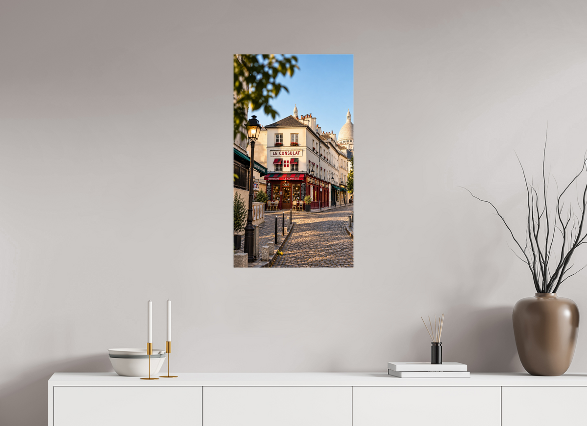 45 x 80 cm, Photo Print Under Acrylic Glass Le Consulat – A Moment in Montmartre