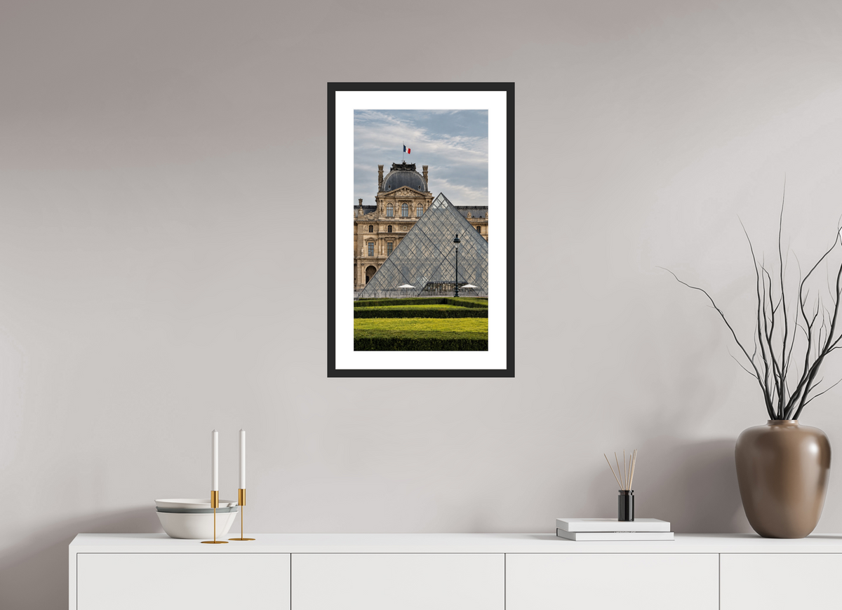 36 x 64 cm, Fineartprint im Rahmen - schwarz Louvre