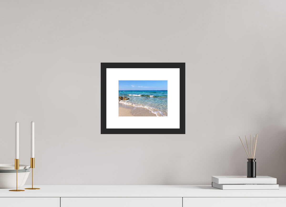 20 x 15 cm, Fineartprint im Rahmen - schwarz Turquoise Whispers