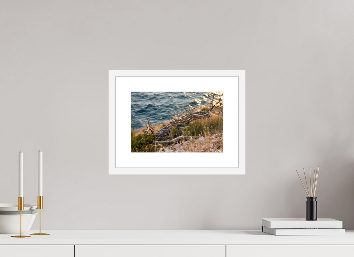 30 x 20 cm, Fineartprint im Rahmen - weiß Coastal Whispers