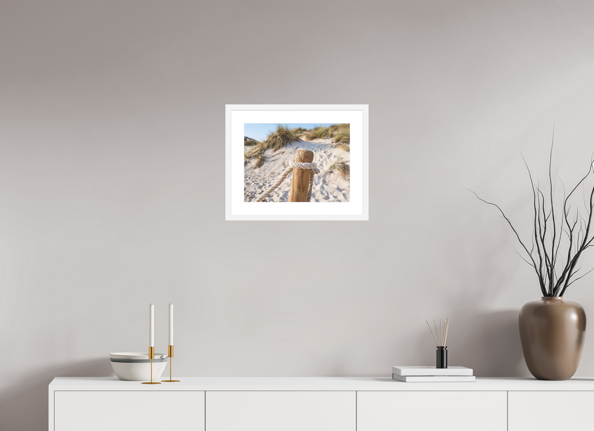 40 x 30 cm, Fineartprint im Rahmen - weiß Dune Stillness