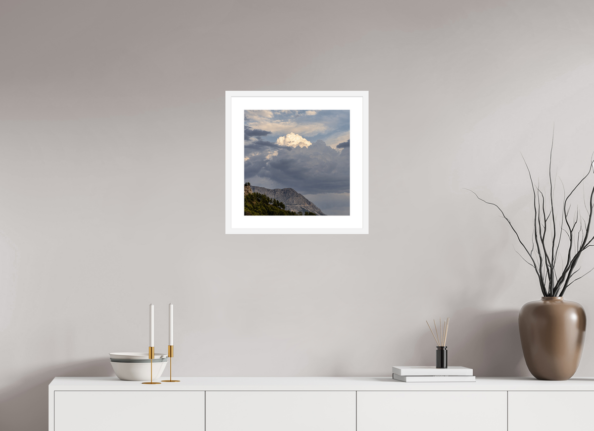 40 x 40 cm, Fineartprint im Rahmen - weiß Where Light Emerges