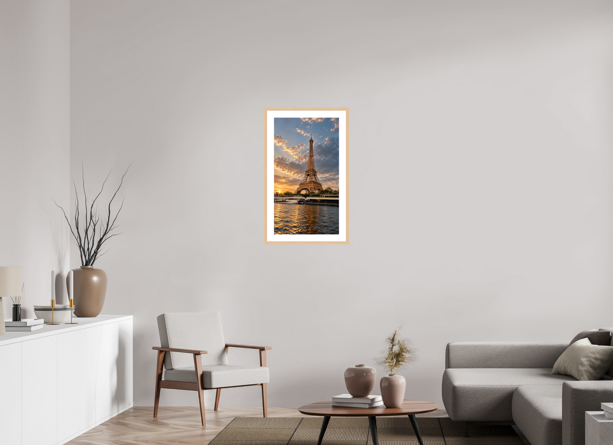 45 x 80 cm, Fineartprint im Rahmen - natur Paris Icon – Eiffel Tower