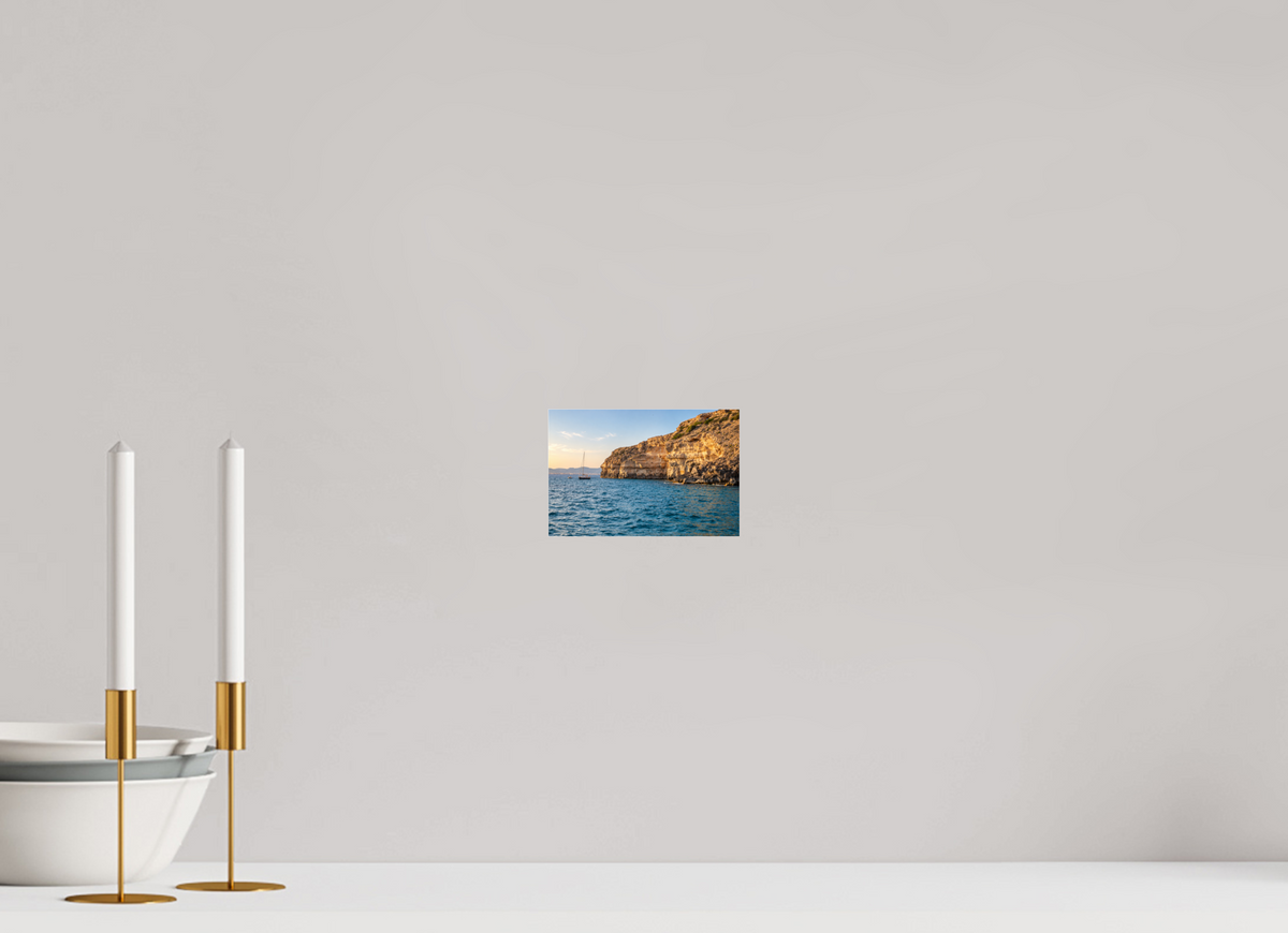 15 x 10 cm, Photo Print Under Acrylic Glass Golden Cala – Mallorca