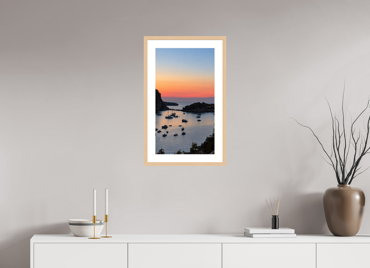 36 x 64 cm, Fineartprint im Rahmen - natur Twilight Haven