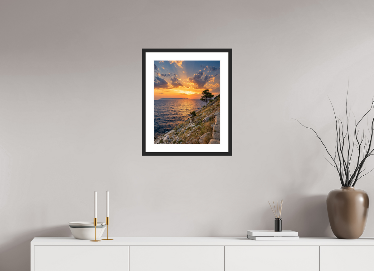 40 x 50 cm, Fineartprint im Rahmen - schwarz Adriatic Afterglow