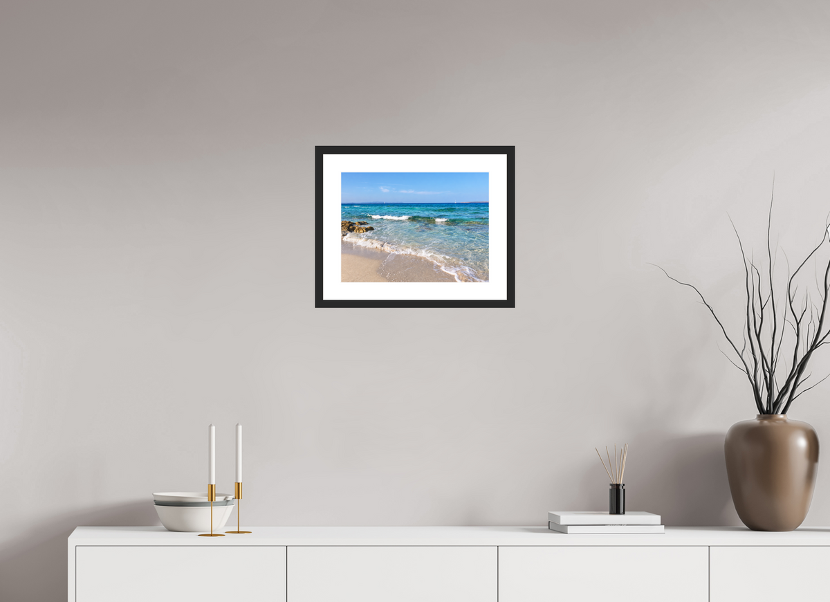 40 x 30 cm, Fineartprint im Rahmen - schwarz Turquoise Whispers
