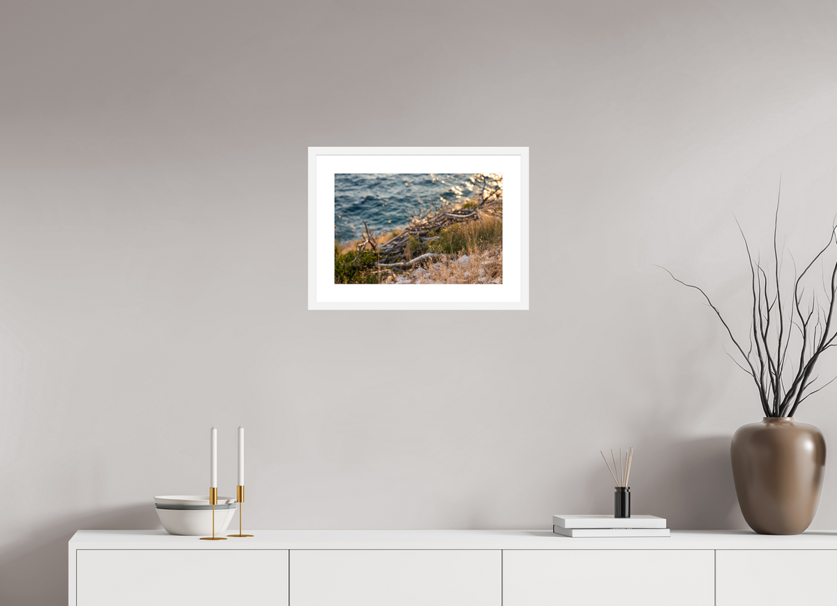 45 x 30 cm, Fineartprint im Rahmen - weiß Coastal Whispers