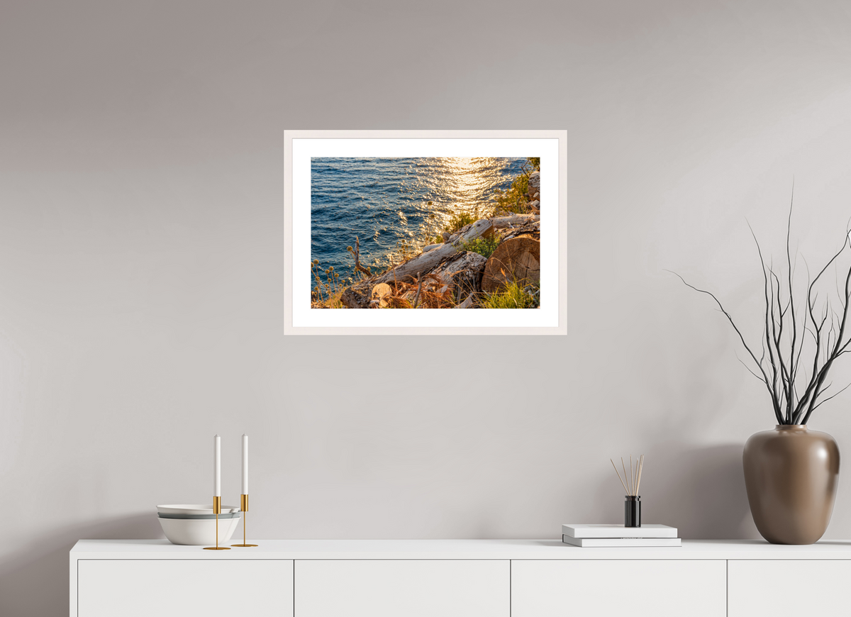 60 x 40 cm, Fineartprint - weiß Coastal Golden Light