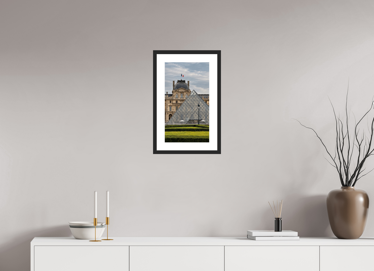 27 x 48 cm, Fineartprint im Rahmen - schwarz Louvre