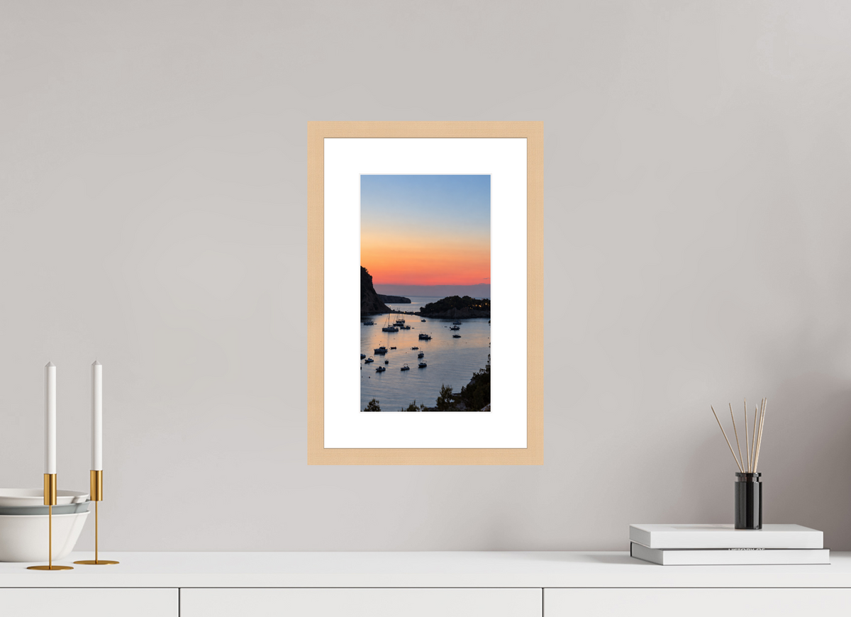 18 x 32 cm, Fineartprint im Rahmen - natur Twilight Haven