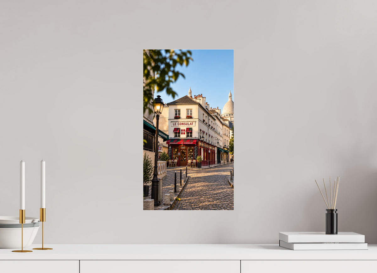 27 x 48 cm, Photo Print Under Acrylic Glass Le Consulat – A Moment in Montmartre