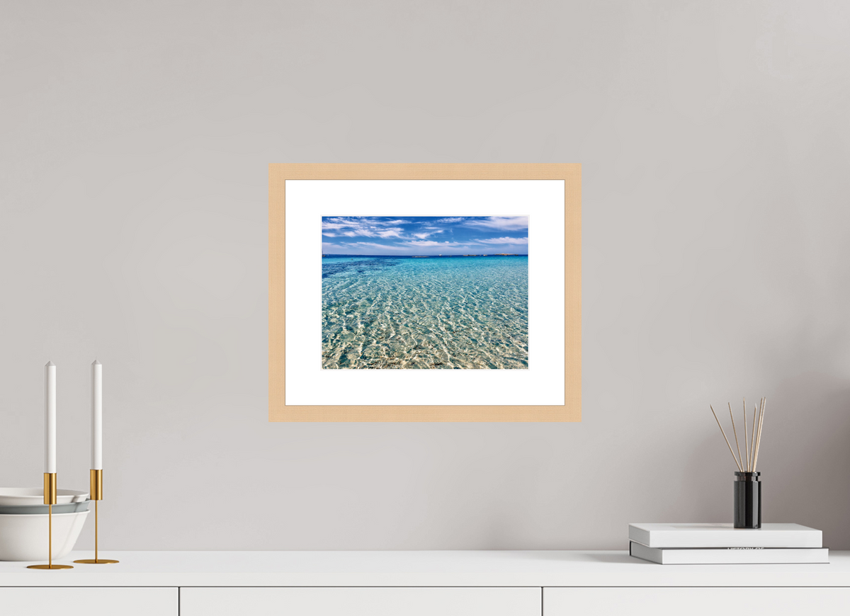 28 x 21 cm, Fineartprint im Rahmen - natur Crystal Shallows