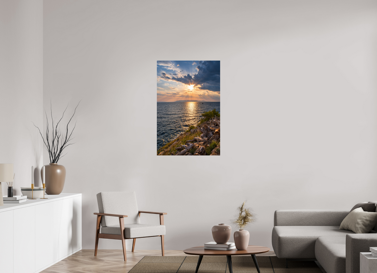 70 x 105 cm, Photo Print Under Acrylic Glass Light Beyond the Clouds