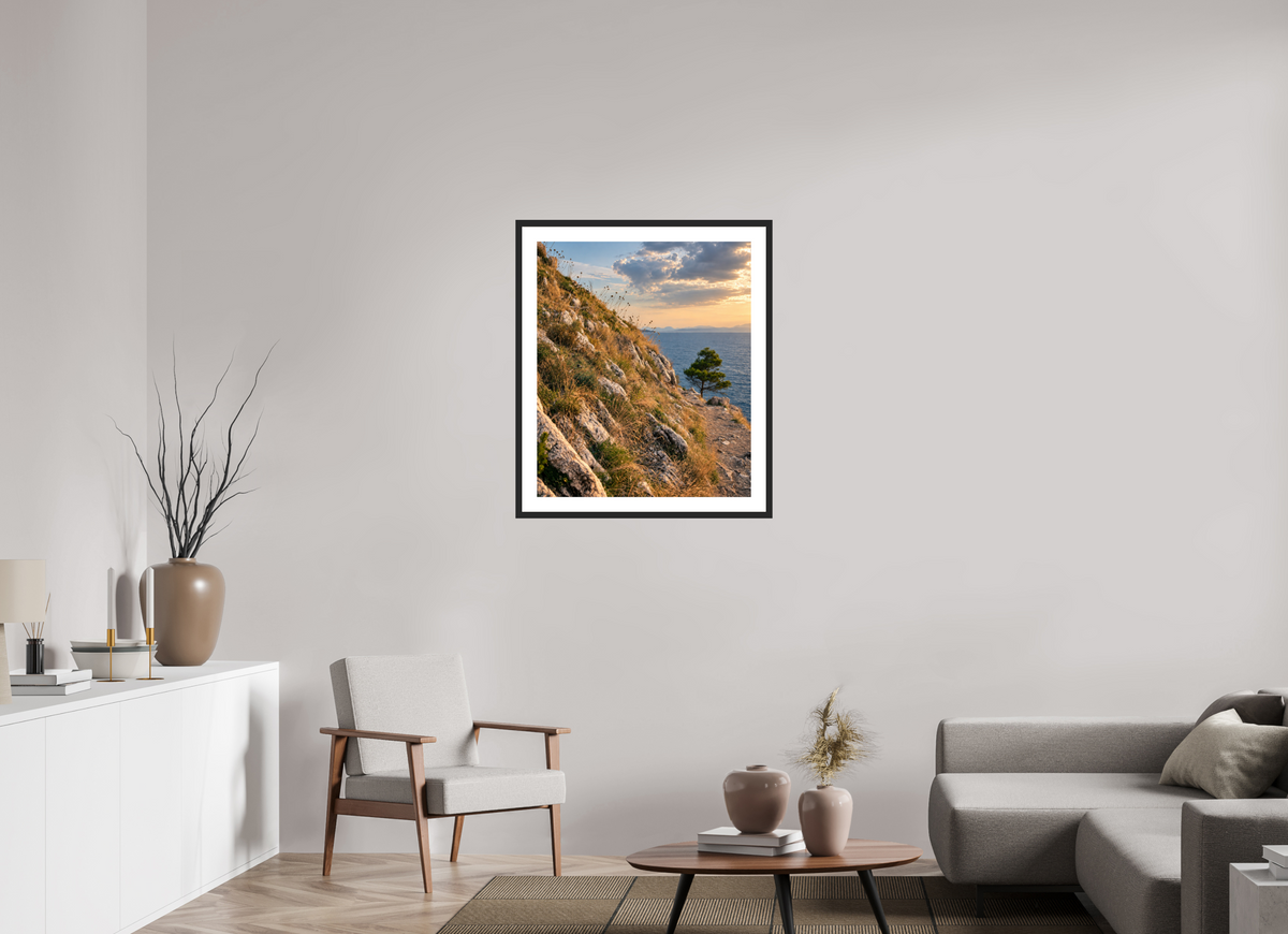 70 x 83,4 cm, Fineartprint im Rahmen - schwarz Path to the Sea