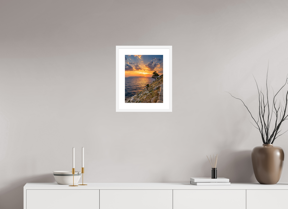 30 x 37,5 cm, Fineartprint im Rahmen weiß Adriatic Afterglow