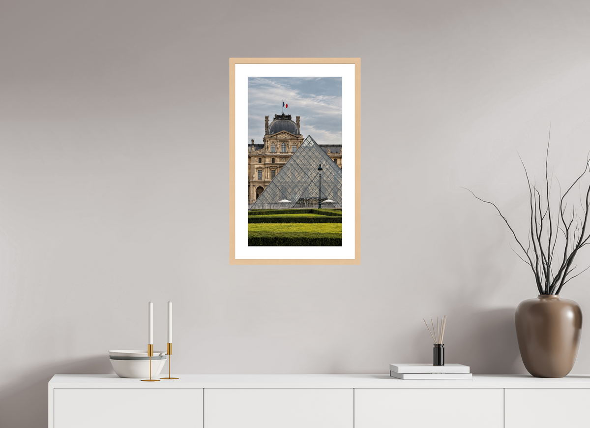 36 x 64 cm, Fineartprint im Rahmen Natur Louvre